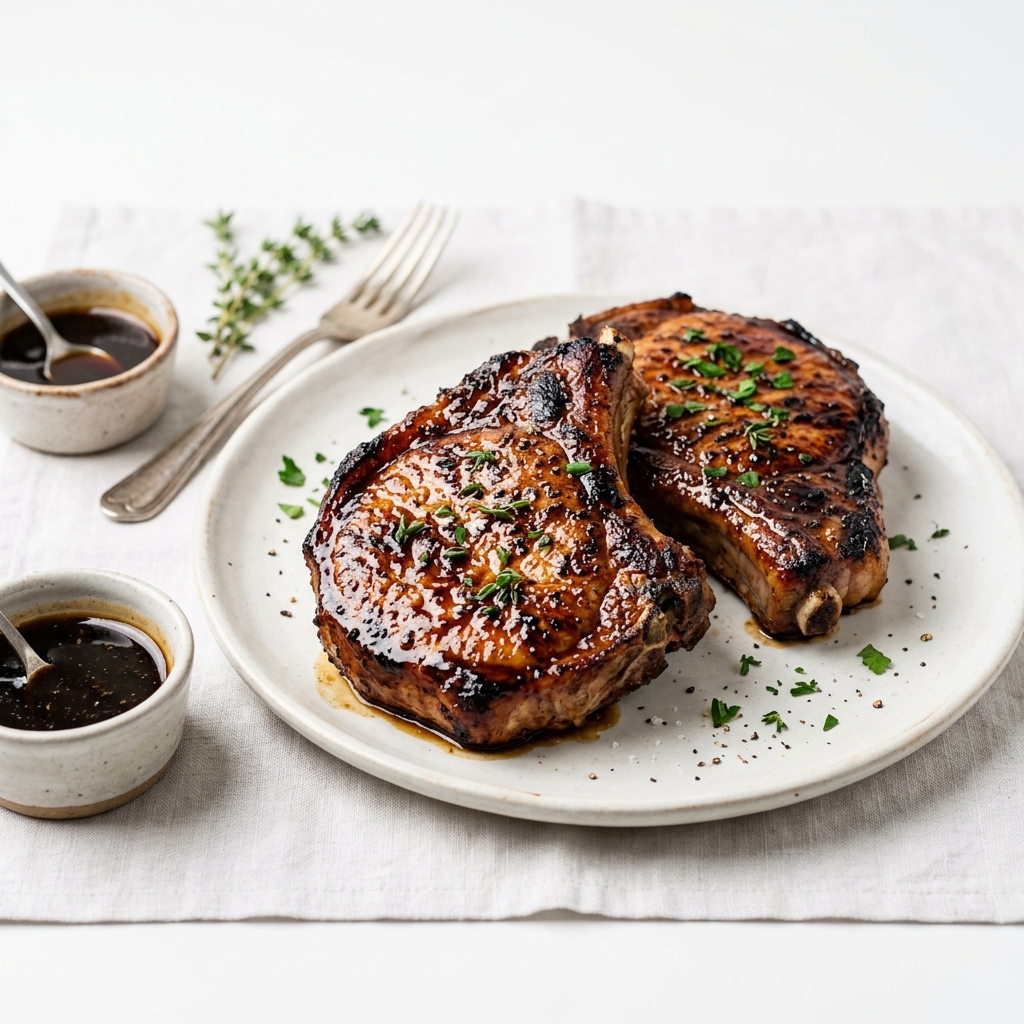 Chuletas de Cerdo Caramelizadas al Sartén