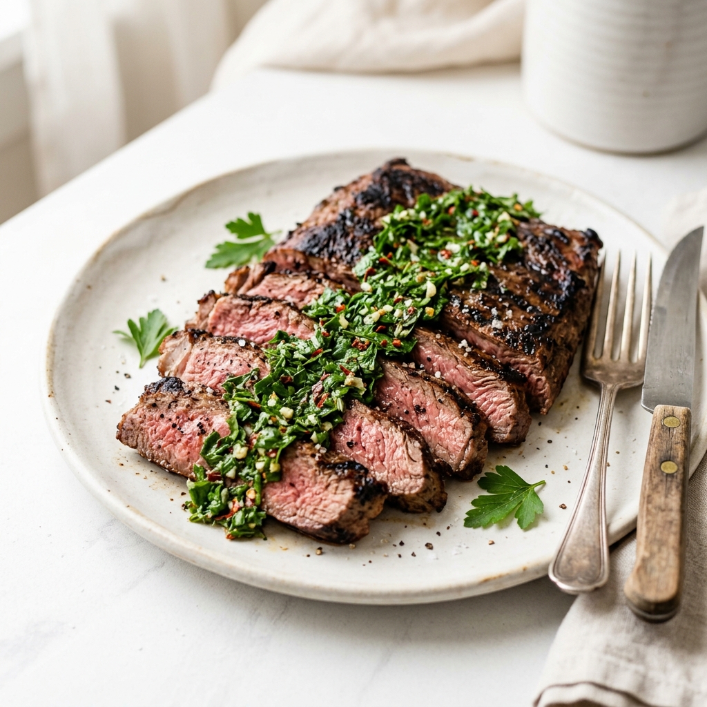 Churrasco de Res con Chimichurri Casero